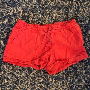 Linen coral shorts